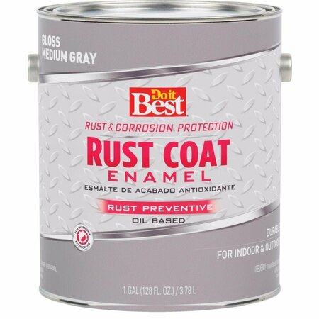ALL-SOURCE Rust Coat Oil-Based Gloss Enamel, Medium Gray, 1 Gal. 203703D